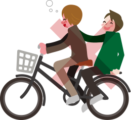 自転車も飲酒運転禁止！　イラスト