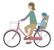 後部に幼児用座席を設けた幼児同乗用自転車