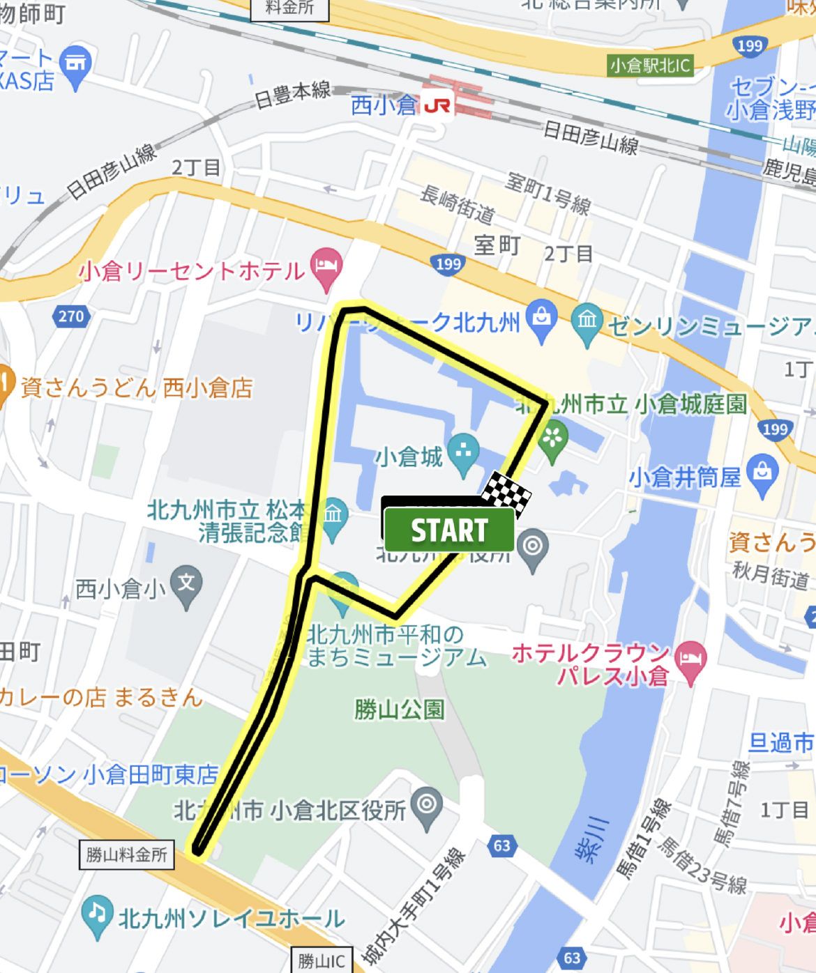 スマキタ｜小倉城クリテリウム コースマップ